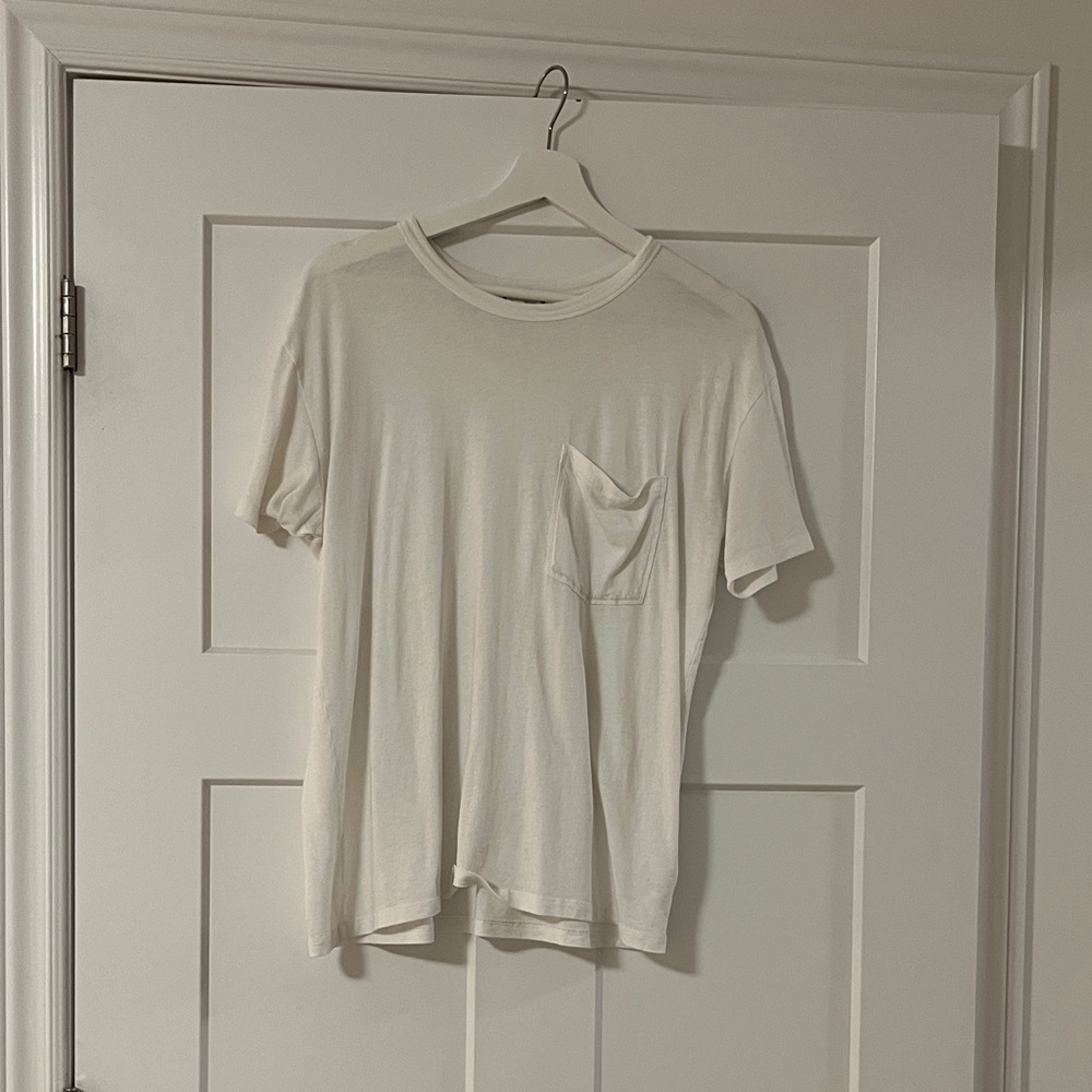 Sunday Best Off-White Short Sleeve Tee with Chest Pocket